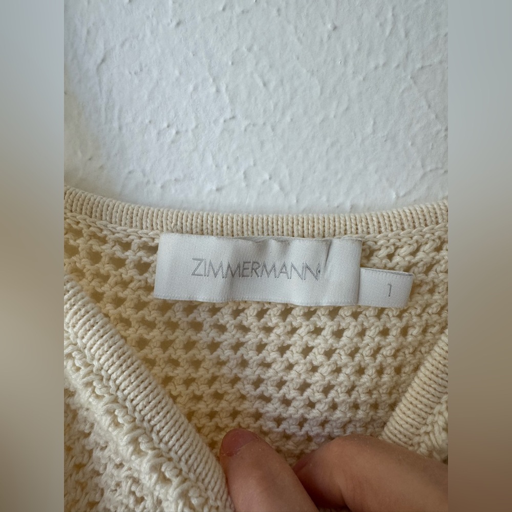 Zimmermann Cream Crochet Tank Top Size 1 - Picture 7 of 10